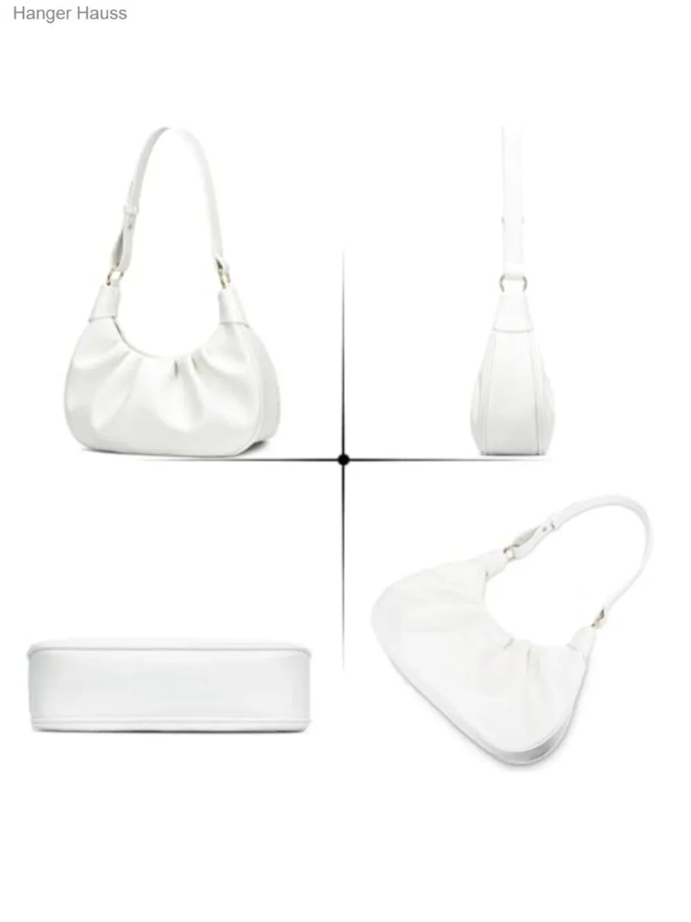 Shoulder Bag Crescent Handbag Ruched Purse Underarm Bag Mini Hobo with